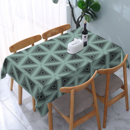 

Tablecloth Illusion Linear Geometric Image Table Cloth For Rectangle Tables Waterproof Resistant Picnic Table Covers For Kitchen Dining/Party(54x72in)