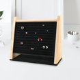 thumbnail image 3 of Holder Organizer Stable Base Multi Tiers Wooden Ear Studs Holder Black, 3 of 8