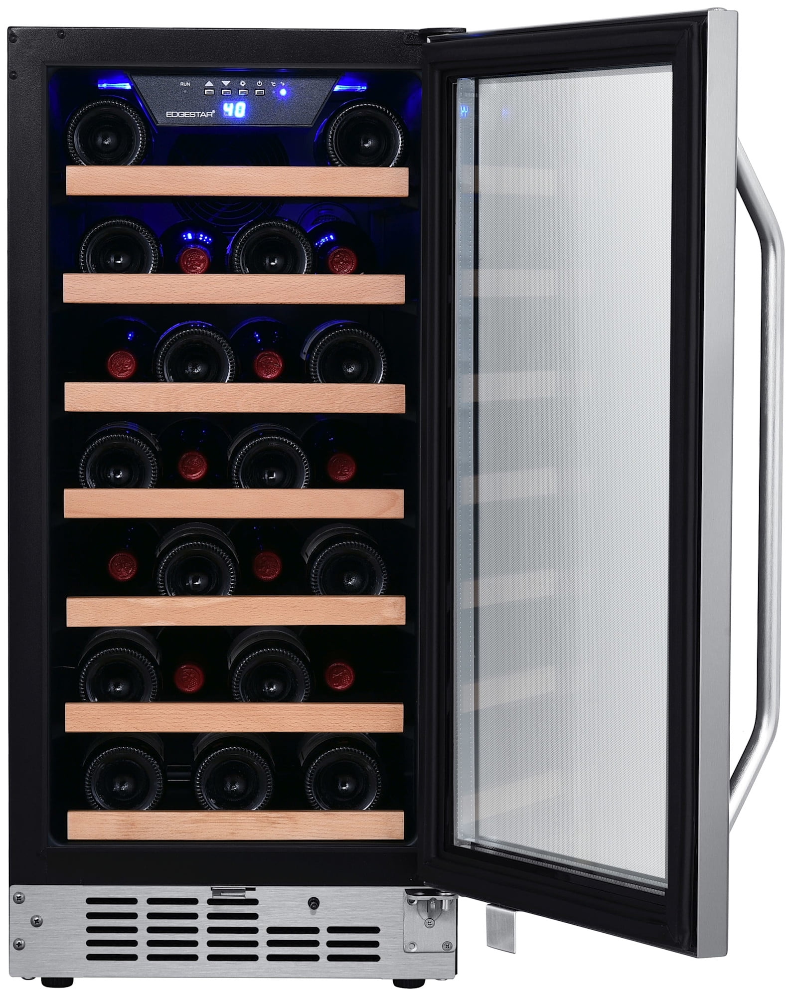 Edgestar Cwr302sz 15" Wide 25 Bottle Built-In Single Zone Wine Cooler - Stainless Steel