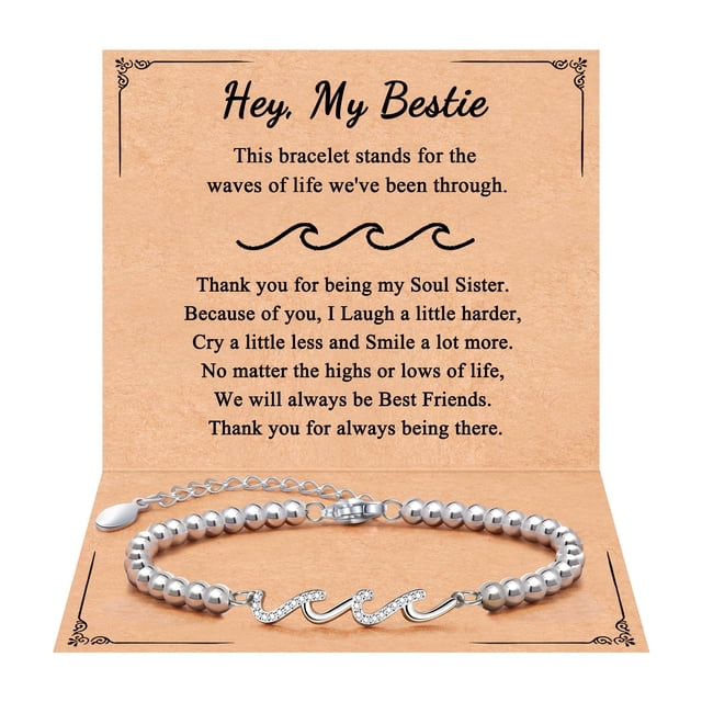Pulseras QWNHONEY Mejor Amiga Las Olas de la Vida para Mujer