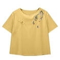 thumbnail image 6 of Womens Embroidered Top，Cute Spring Tops For Women Linen Blouses For Women Lightweight Linen Blouses For Women Flowy Tops For Women Peasant Blouse Boho Peasant Gauze Blouses, 6 of 9