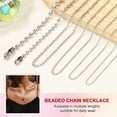 thumbnail image 3 of Uxcell Silver-tone Beaded Chain Necklace, Titanium Steel 4mm Bead Ball Chain Necklace for Women and Men Gift, 25.59 Inch Length, 3 of 6