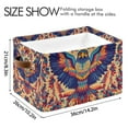 thumbnail image 4 of Yayeee 2 Pack Canvas Storage Basket with Handles for Shelves Fabric Bins Closet Organizer, Colorful Abstract Eagle, 4 of 8