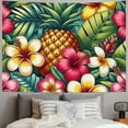 thumbnail image 2 of GOSMITH Tapestry Wall Hanging Pineapples Square Tropical Palm Leaves and Flowers Painting, 2 of 6