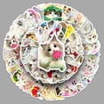 thumbnail image 2 of Calcomanías de vinilo con forma de gato, 50 unidades, lindas caricaturas de animales, 2 of 2
