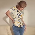 thumbnail image 5 of The Xecao Snake And Floral Women's Crew Neck Body Suit, a short-sleeved bodysuit and basic swimsuit, both comfort and style for dating and daily life, 5 of 9