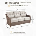 thumbnail image 2 of Planntonneo Outdoor Sofa Wicker Patio Deep Seat Couch with 6-Inch Beige Cushions, 2 of 9