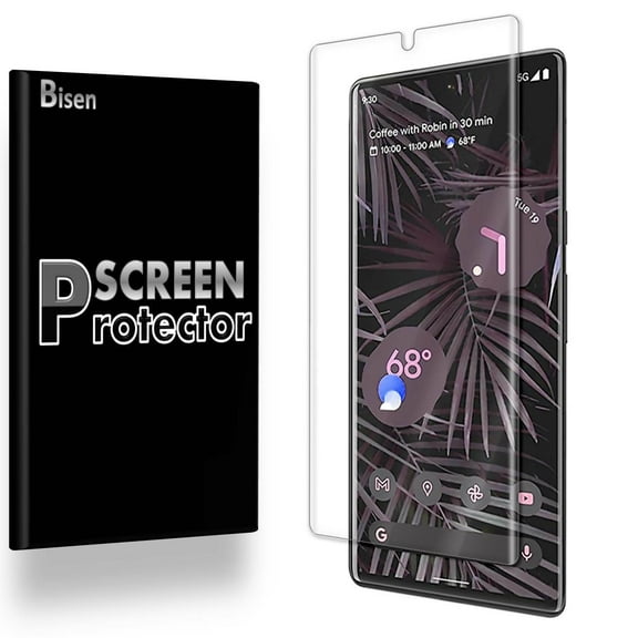 Fit For Google Pixel 6 Pro [2-Pack BISEN] Screen Protector, Full Coverage, Edge-To-Edge Protection, HD Clear, Anti-Scratch, Anti-Shock