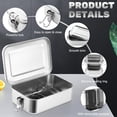 thumbnail image 4 of 5 Pcs Stainless Steel Food Containers Metal Bento Lunch Box Stainless Steel Food Storage Containers, Lockable Clips to Leak Proof, Reusable Dishwasher Snack Boxes for Work, Picnic (5 Sizes), 4 of 14
