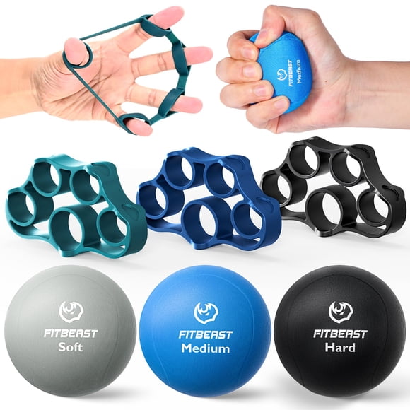 FitBeast entrenador de fuerza de agarre, kit de terapia de mano de 6 piezas
