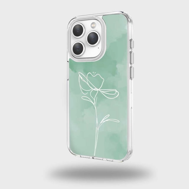 Caseco iPhone 15 Pro Case With Mag-Safe - Green Flower