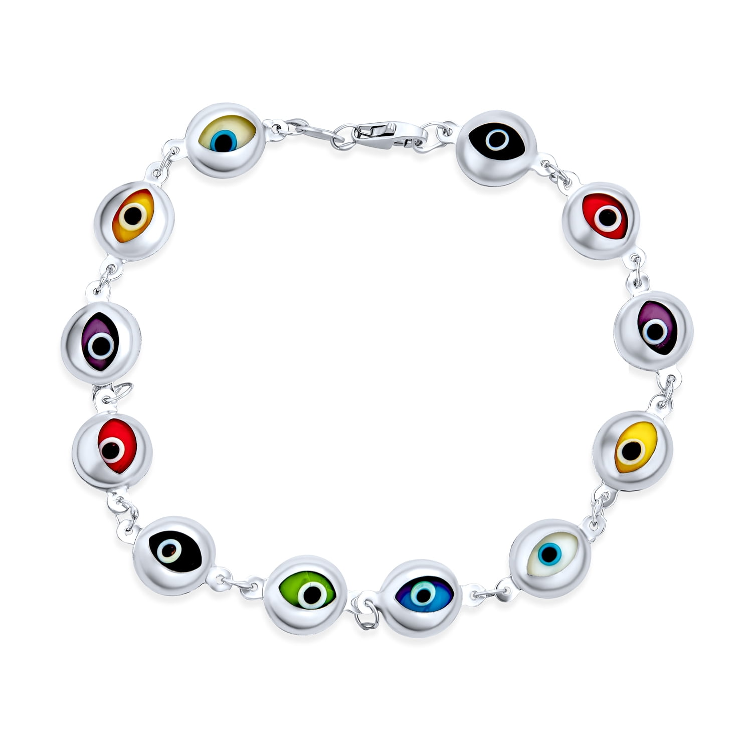 Evil Eye Bracelet 925 Sterling Silver Turquoise Good Luck Protection Jewelry for Women