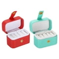 thumbnail image 1 of Unique Bargains Velvet Ring Box, 2 Pack 4 Slots Travel Ring Box Jewelry Holder Portable Mini Jewelry Case for Rings, Red Blue, 1 of 6
