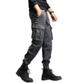thumbnail image 2 of Liacowi Men Juniors Cargo Pants Oversized Casual Drawstring Pants Streetwear Long Cargo Trousers with Pockets, 2 of 7