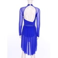 thumbnail image 5 of vastwit Women's Lyrical Dance Dress Long Sleeve Backless Skirted Leotard Ballet Modern Contemporary Dancewear Royal Blue S, 5 of 8