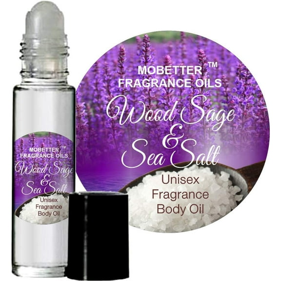 Wood Sage and Sea Salt Fragrance Body Oil (10ml Roll On) by Mobetter Fragrance Oils