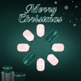 thumbnail image 3 of Uñas postizas Press On GCSQW Navidad verde con brillo, 24 piezas, 3 of 6
