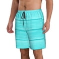 thumbnail image 2 of KLL Turquoise Wooden Men's Casual Summer Beach Shorts Hawaiian Shorts with Pockets-Small, 2 of 5