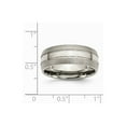 thumbnail image 6 of Solid Titanium Grooved 8mm Men's Matte Brushed Finish and Wedding Band Ring Size 13.5, 6 of 7