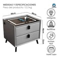 thumbnail image 2 of Buro Inteligente Mesa De Noche Organizador Recamara Mueble Acabado Mate Color Gris, 2 of 5