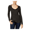 thumbnail image 2 of Energie women's, Long Sleeve Cut Out Shoulder Stripe Top, Black/White, M, 2 of 2