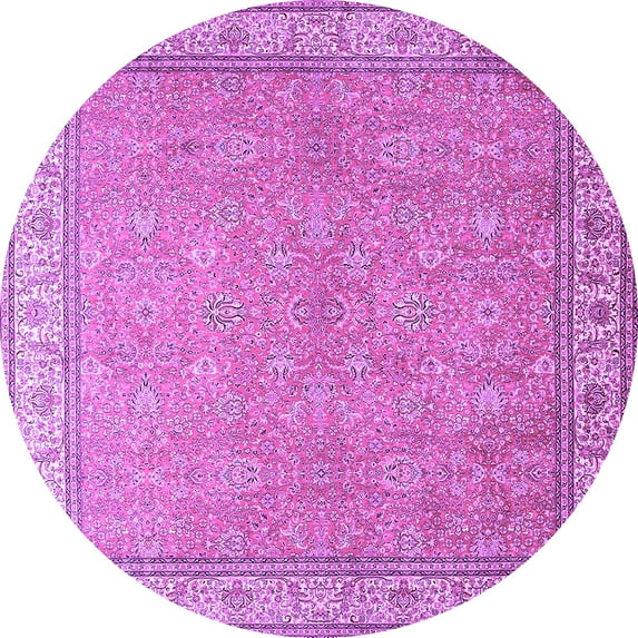 Ahgly Company Indoor Round Persian Purple Traditional Area Rugs, 8' Round