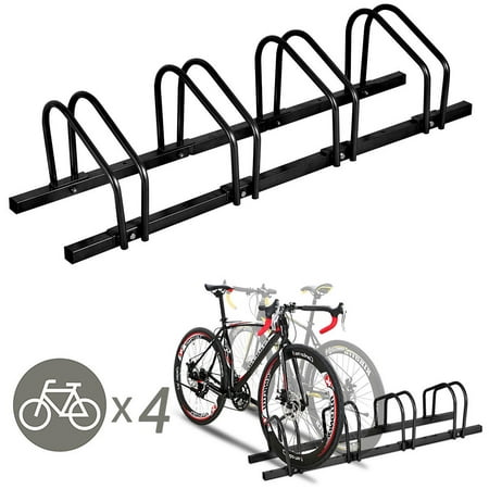 Gymax 4 Bike Bicycle Stand Parking Garage Storage Cycling Rack (Best Garage Bike Storage Rack)