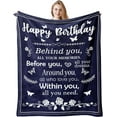 thumbnail image 1 of LHSHID Flannel Throw Blanket Dark Blue Birthday Theme Ideas for Women/Men 40"x50", 1 of 4