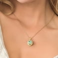 thumbnail image 3 of Gem Stone King 18K Yellow Gold Plated Silver Pendant with Chain Oval Green Prasiolite and Moissanite (3.49 Cttw), 3 of 3