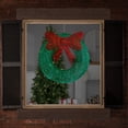 thumbnail image 7 of Northlight 24" LED Lighted Green Glitter Wreath with Red Bow Outdoor Christmas Decoration, 7 of 7