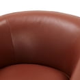 thumbnail image 3 of Swivel Accent Chair | Stylish Barrel Design for Any Room | 100% Caramel Top Grain Leather Upholstery | No Assembly Required, 3 of 6