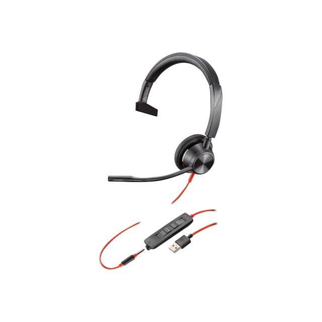 Poly Blackwire 3315 - 3300 Series - headset - on-ear - wired - 3.5 mm jack, USB-A