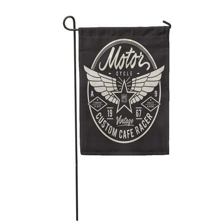 Speed Racer Flag - SIDONKU Vintage Motorcycle Graphics Shield Badge Motor Biker Speed Racer Garden Flag Decorative Flag House Banner 12x18 inch
