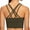 Olive Green, variant on AGONVIN Women's Strappy Longline Yoga Sports Bra Padded Wireless Crop Top Cami Tank Top Black X-Small