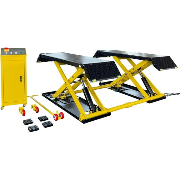 HPDMC 8,000 LBS Scissor Lift Mid Rise Electric Release Auto Lift 110V Car Lift Max. Lift Height 39.5'' for Home Garage Lift