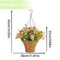 thumbnail image 3 of Artificial Hanging Flowers with Basket,Fake Blossoms for Indoor Outdoor Decor in Spring Summer Garden Porch Patio,Hanging Plant Decor,B,1PC, 3 of 10