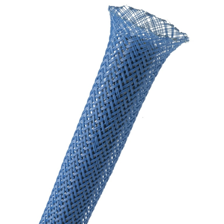 1/2 PET Expandable Braided Sleeving - Color: Blue - Length: 25FT 