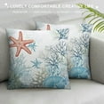 thumbnail image 3 of Nawypu Nautical Coastal Throw Pillow Covers Summer Ocean Themed Seashell Coral Starfish Pillow Cases Square Cushion Covers for Home Couch Sofa Patio Bedroom, 3 of 5