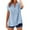 Light Blue, variant on FAVIPT Linen Shirts for Women 2025 Cotton Linen Shirt Summer Short Sleeve Roll Up Loose Fit V-Neck Tunic Top Dressy Trendy Casual Work Blouse Gauze Tops Light Blue,S
