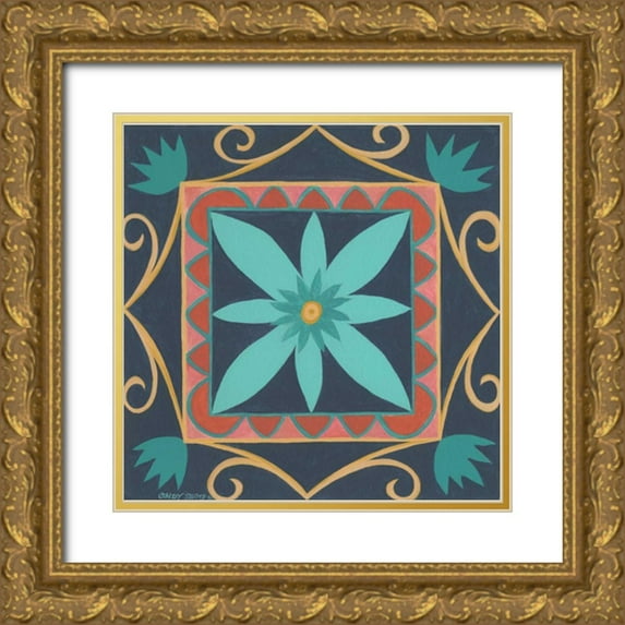 Shamp, Cindy 12x12 Gold Ornate Wood Framed with Double Matting Museum Art Print Titled - Boho Chic II