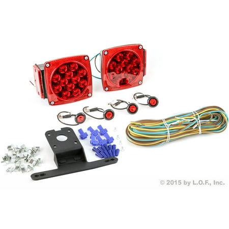 LED Submersible Square Light Kit Trailer 80"- Boat Marine ...