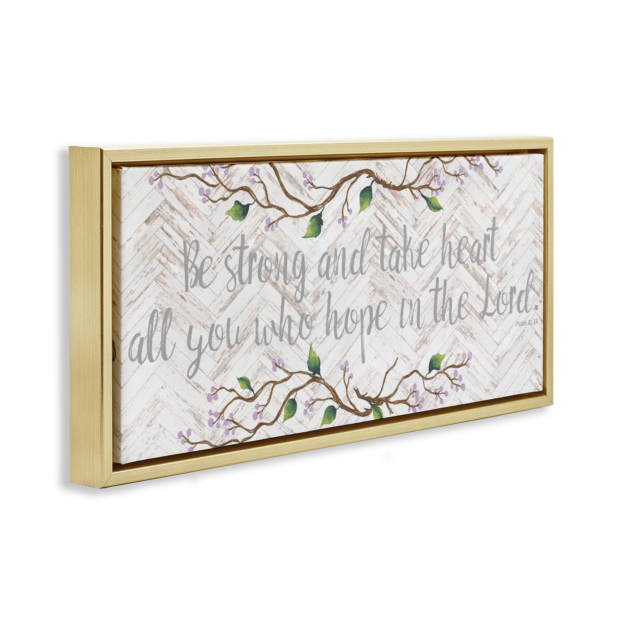 Stupell Industries All You Who Hope Gold Framed Floater Canvas Wall Art, design by Elizabeth Medley