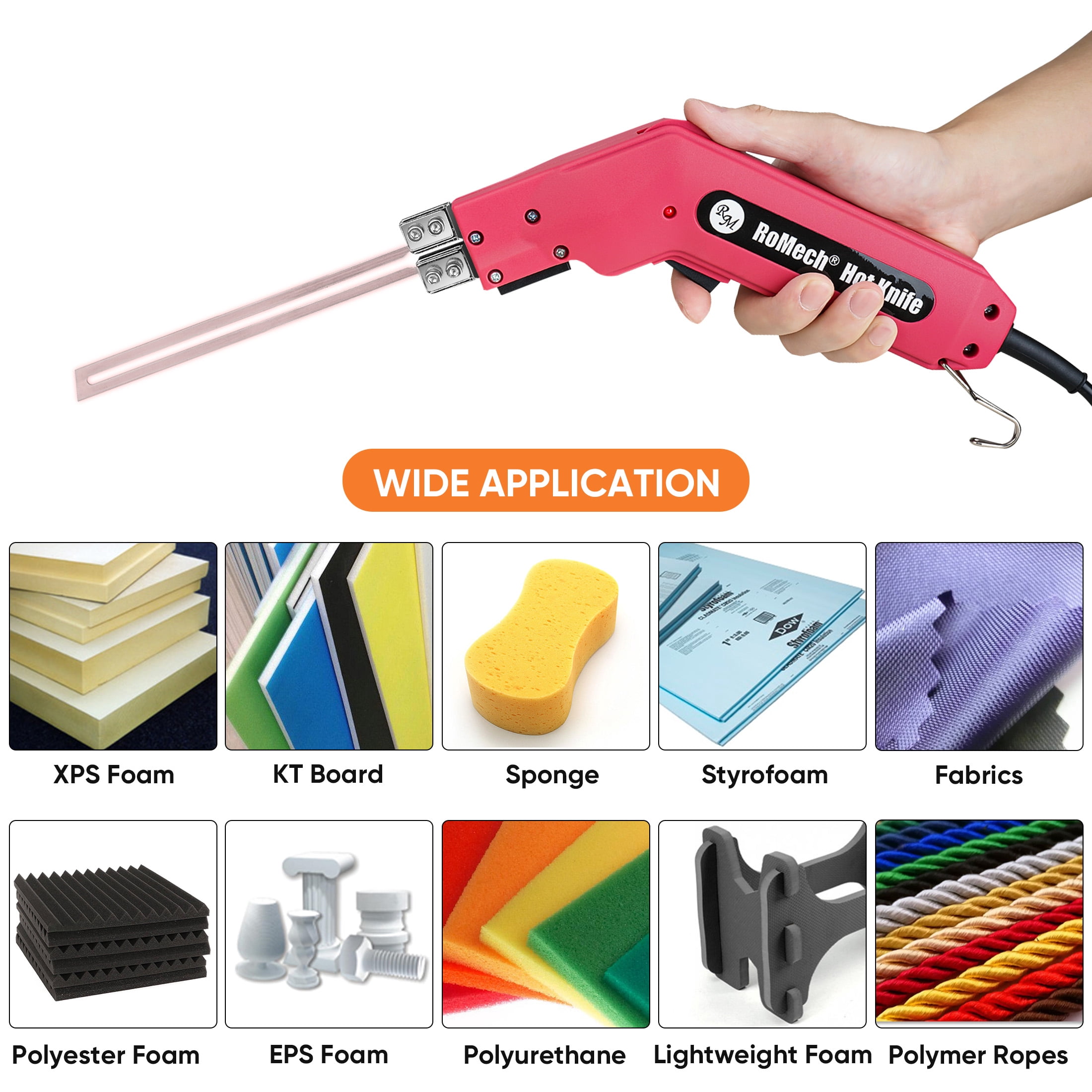 RoMech 200W Hot Knife Foam Cutter Kit with Blades and Carry Case for EPS/XPS