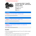 thumbnail image 2 of A/C Temperature Switch - Compatible with 2001 - 2003, 2005 - 2006 Chevy Silverado 1500 HD 2002, 2 of 2