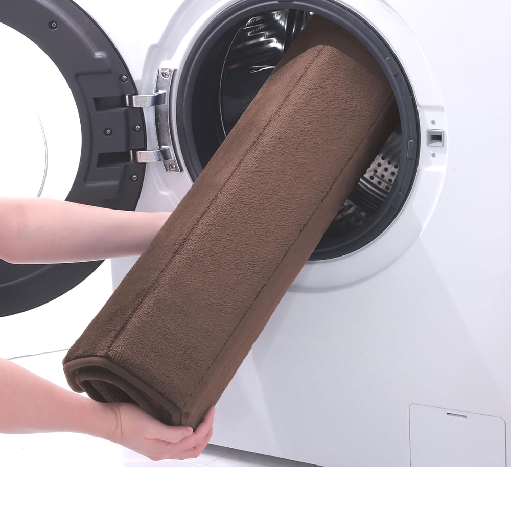 Soft Memory Foam Bathroom Rugs Absorbent Non-Slip PVC Backing 20" x 32" Brown Bath Mats Machine Washable