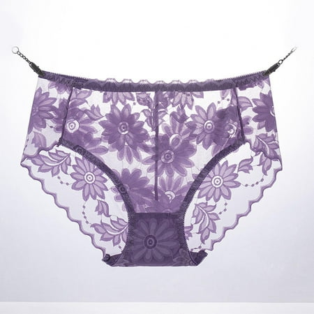 Save Today: Panty Packs Women  Ropa Interior de Algodón para Mujer  Women s Plus Size Solid Color Sexy Lace Underwear SOPATENOR Purple L