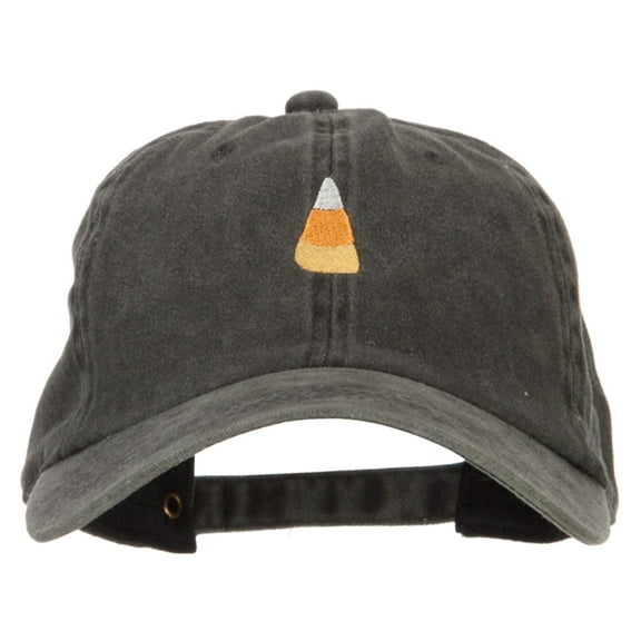 Candy Corn Embroidered Unstructured Cotton Cap - Black OSFM