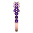 thumbnail image 4 of 0.98 ctw Wedding Band for Women - 18K Rose Gold Natural Amethyst Stackable Eternity Ring, 4 of 6