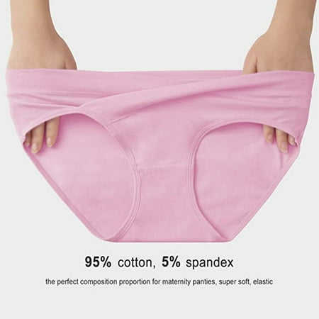 

nsendm Knickers Cotton Waist Shaped V Low Postpartum Panties Maternity Pregnancy Vintage Lingerie for Women 1950 Underwear Pink XX-Large