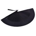 thumbnail image 4 of Abanico plegable Amajiji de seda de bambú de mano, 21 cm, negro, 4 of 6